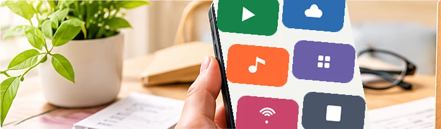 スマートフォンで契約中の定額サービスを確認している様子
